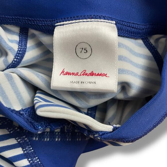 Hanna Andersson Blue Stripe Long Sleeve One Piece Rash Guard Swimsuit 75 12-18M - Picture 2 of 12